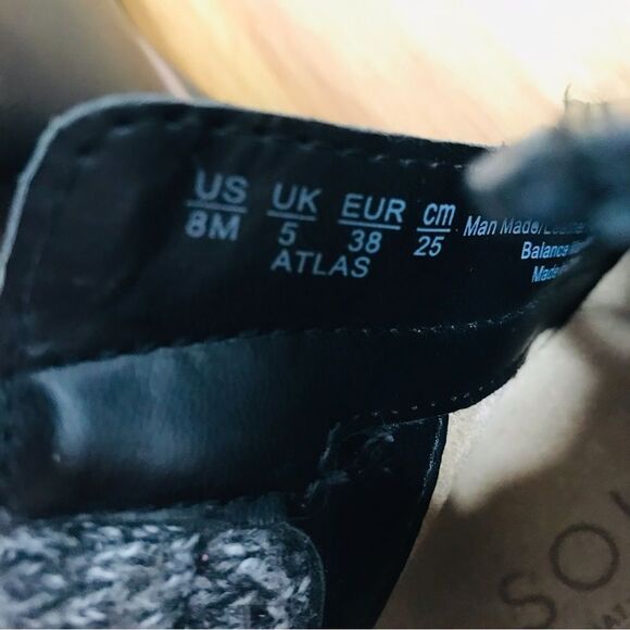 SOUL‎ Naturalizer Atlas Black Leather Wedge Ankle Boot Bootie Lace Up Size 8 New - Picture 8 of 12